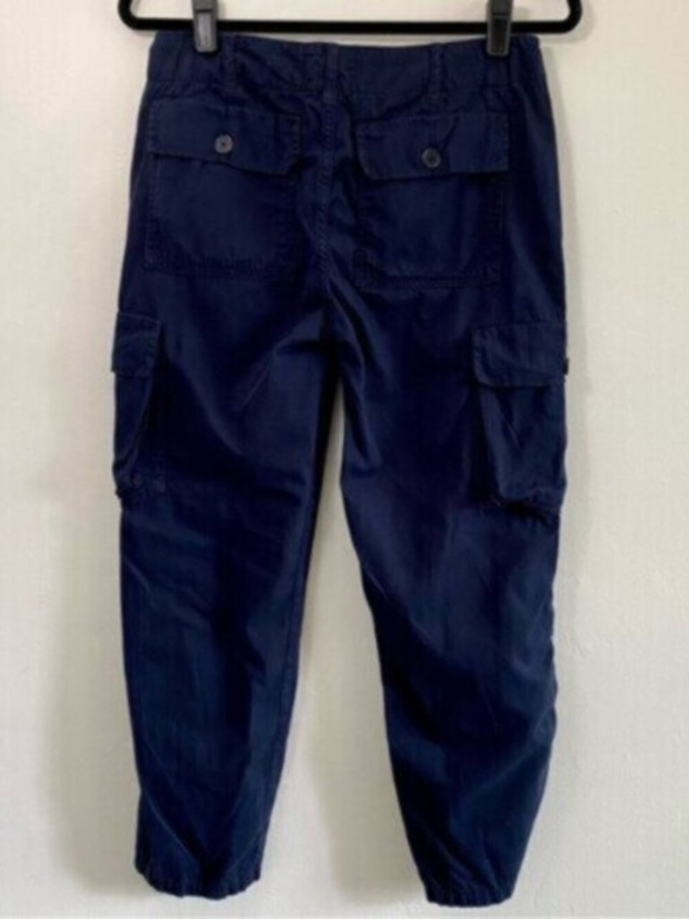 FRAME Denim Utility Cargo Flat Front Pants 26 Navy Blue Cotton Straight Leg $278 - Picture 2 of 10